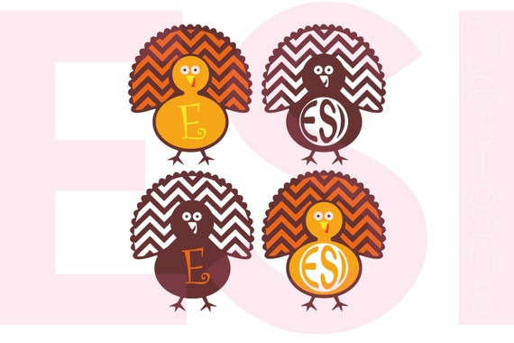 Download Turkey Monogram svg, Thanksgiving svg, SVG, DXF, EPS, svg ...