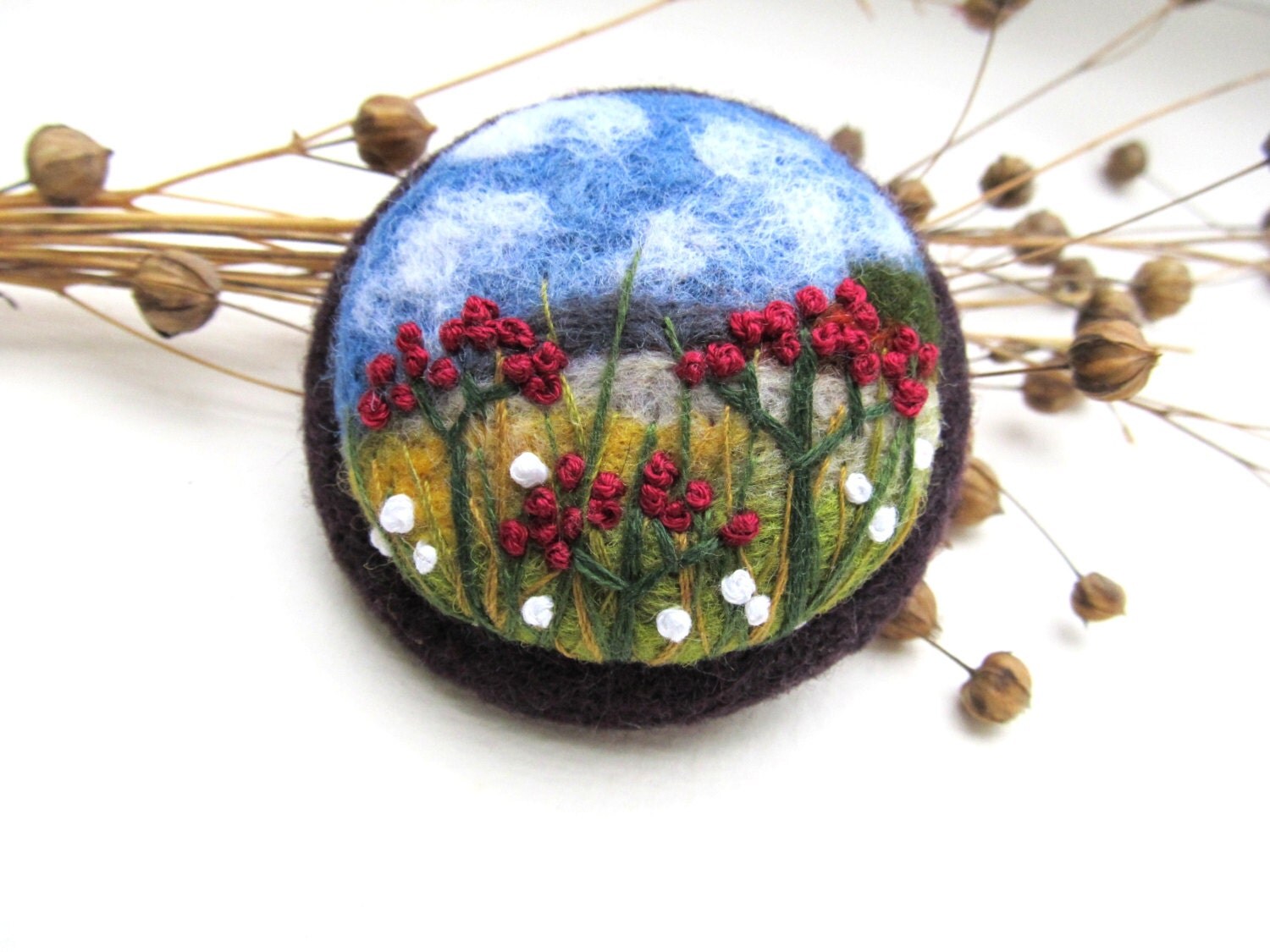 Needle felted brooch by FeltAccessories on Etsy