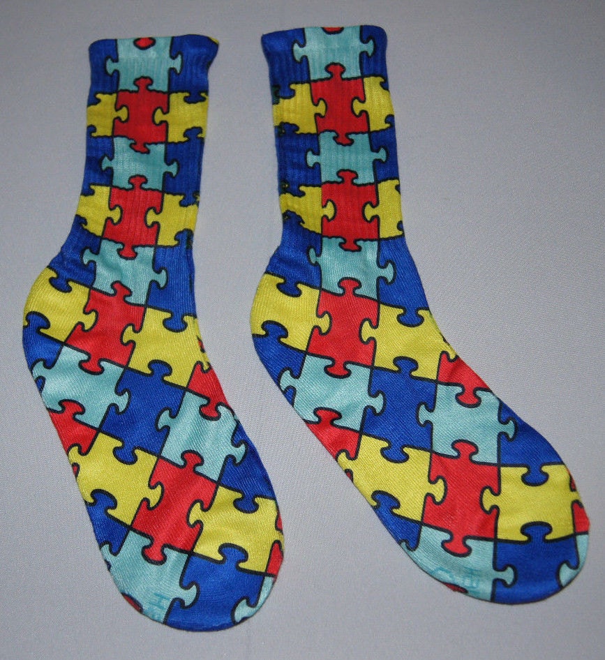 Custom Autism Awareness Puzzle Socks Youth