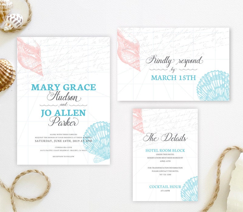 Seaside Themed Wedding Invitations 3