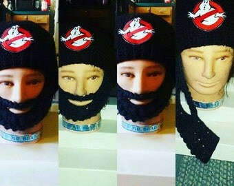 GHOSTBUSTERS BEARDED Beanie,Embroidered Ghostbuster's Patch,FASHIONABLE,Great Gift Idea,Velcro 4 Perfect Fit,Handcrafted With Care