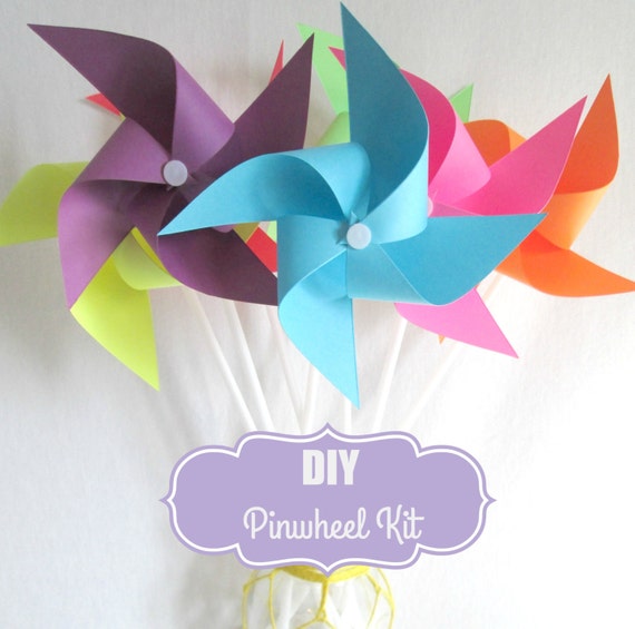 Paper Pinwheels DIY Kit Pinwheel Paper Party Favors Kit