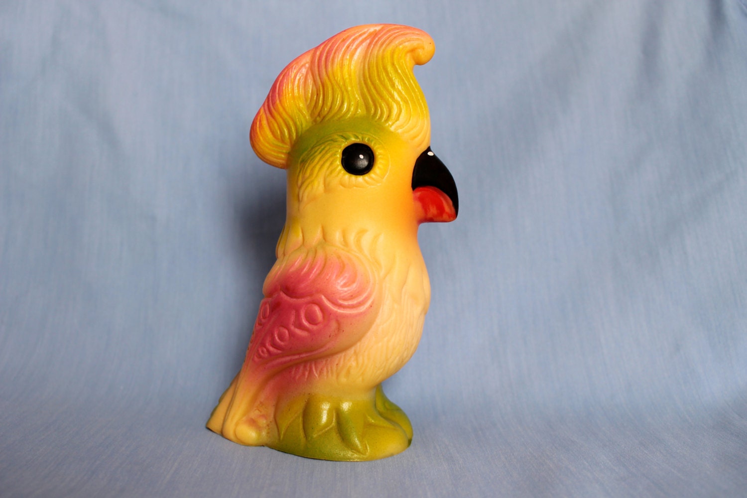 Soviet Rubber Toy Parrot Squeaky Vintage Toy from USSR