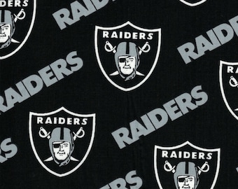 Oakland Raiders Fabric- NFL - 100% Cotton High Quality Fabric- by Fabric Traditions