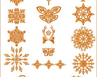 ABC Embroidery 20 Designs Amber Ornaments for 5"x7" hoop, D2124