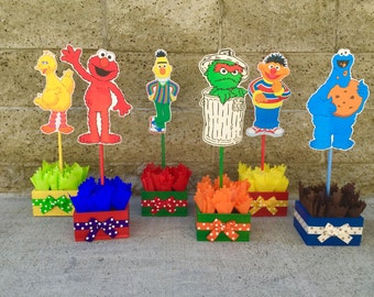 Sesame Street Birthday Centerpiece Decoration Elmo Cookie Monster Oscar Bernie birthday party guest table centerpiece decoration PER PIECE