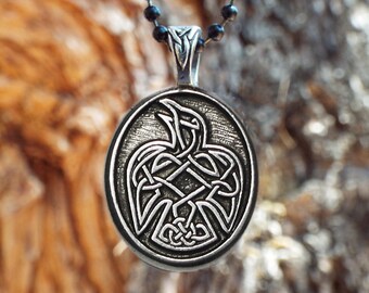 Raven Necklace - Celtic Raven Pendant in Fine Pewter - "Speak your truth" - Celtic Knot Raven Peter Pendant - Viking Raven