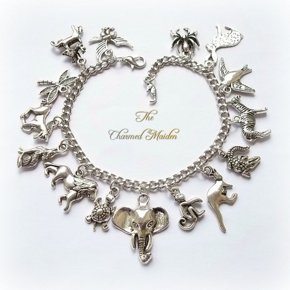 Animal Charm Bracelet Silver Charm Bracelet Animal Bracelet
