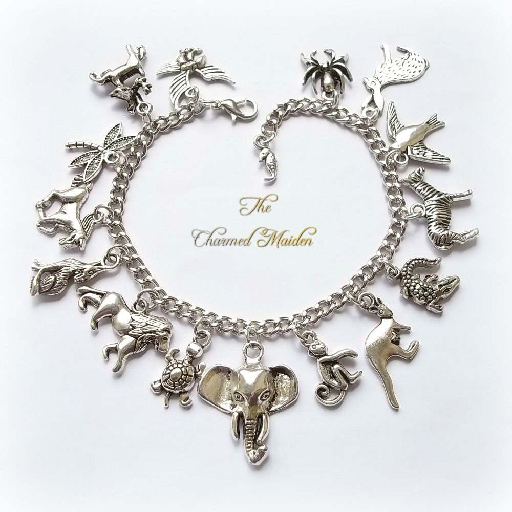 Animal Charm Bracelet Silver Charm Bracelet Animal Bracelet