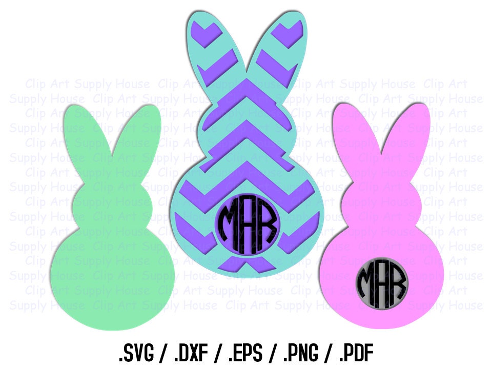 Download Easter Bunny Monogram SVG Clipart SVG Wall Art Rabbit SVG