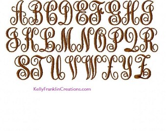 Intertwined Embroidery Monogramming Font - 5 Sizes!