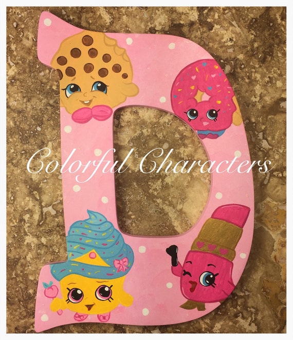 Shopkins painted wall letter room decor by ColorfulCharacters