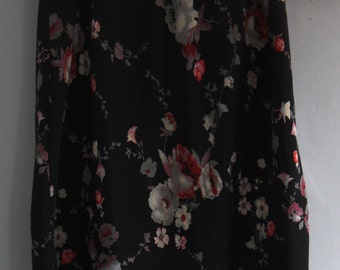 Used Woman's Clothing Black Floral Skirt