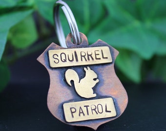 Squirrel Patrol Dog Tag, Pet ID Tag, Dog Tags for Dogs, Personalized Dog Tag, Dog Name Tag, Mixed Metal Pet Tag, Pet Tags, New Pet Gift