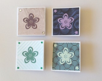 Mini cards, flower cards, floral cards, gift cards, thank you cards, note cards, any occasion, set of 4