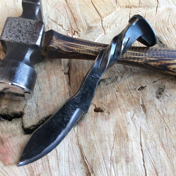 easiest way to finish a railroad spike knife