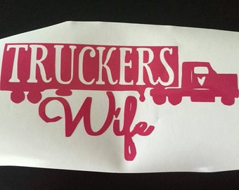 Trucker's Wife Heart Decal