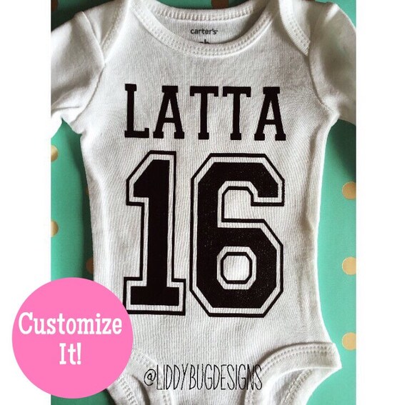 Personalized Sports Onesie // sports number by LiddyBugDesigns
