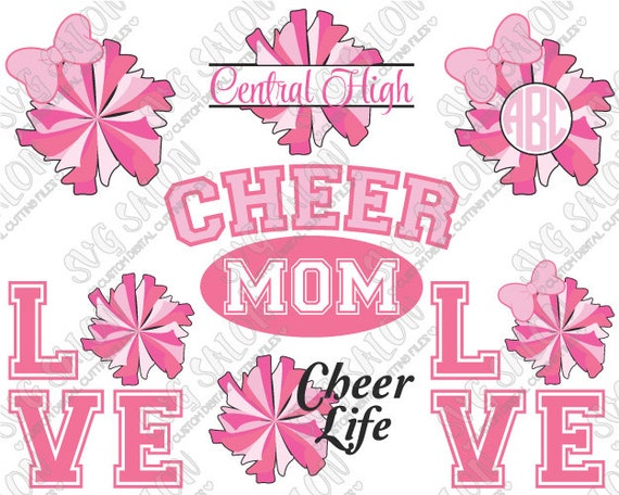 Download Cheer Mom / Cheer Life Circle And Split Monogram by SVGSalon