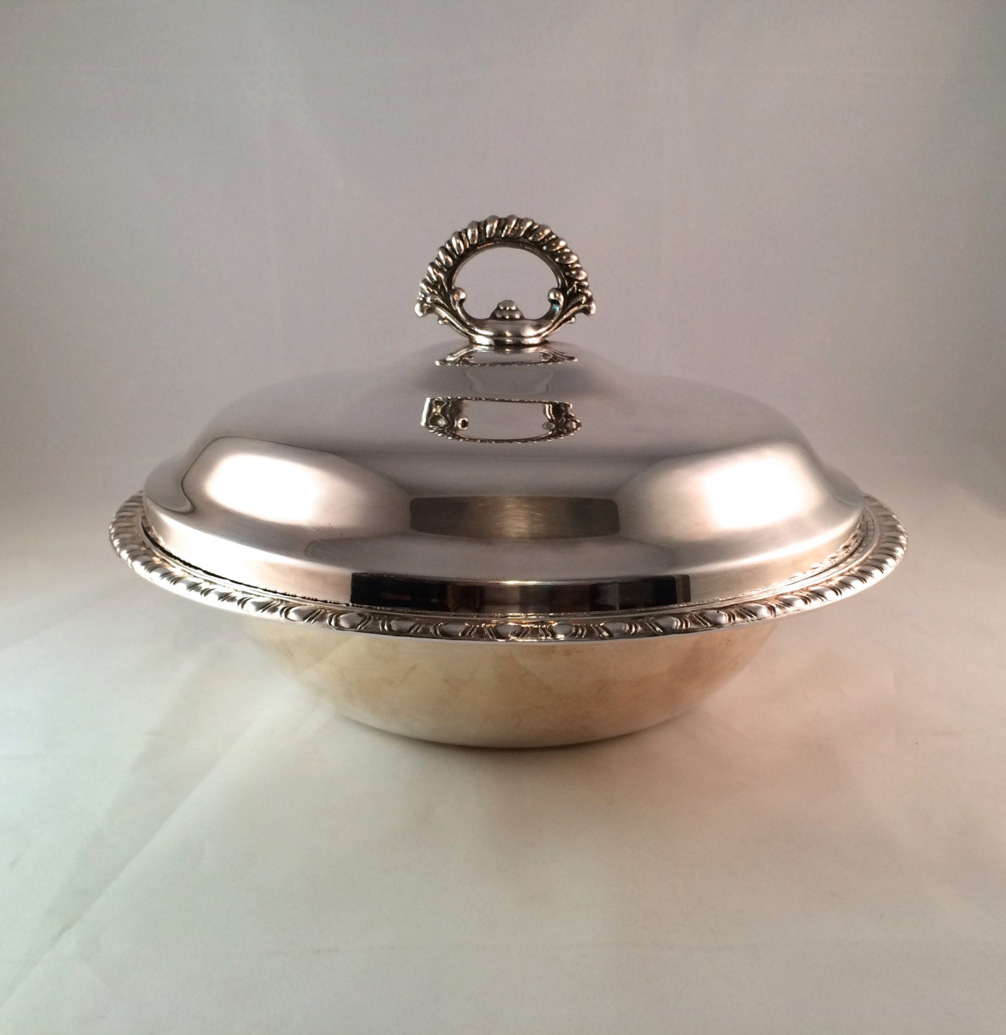 Elegant Silver Covered Serving Bowl Haute Juice