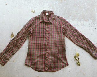 Vintage Wrangler Red Plaid Button Up - Size S