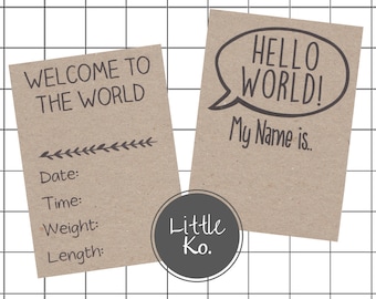 Birth Announcement Card | Baby Milestone Cards