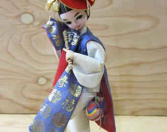 Vintage Oriental Japanese Doll in Traditional Martial Arts Outfit