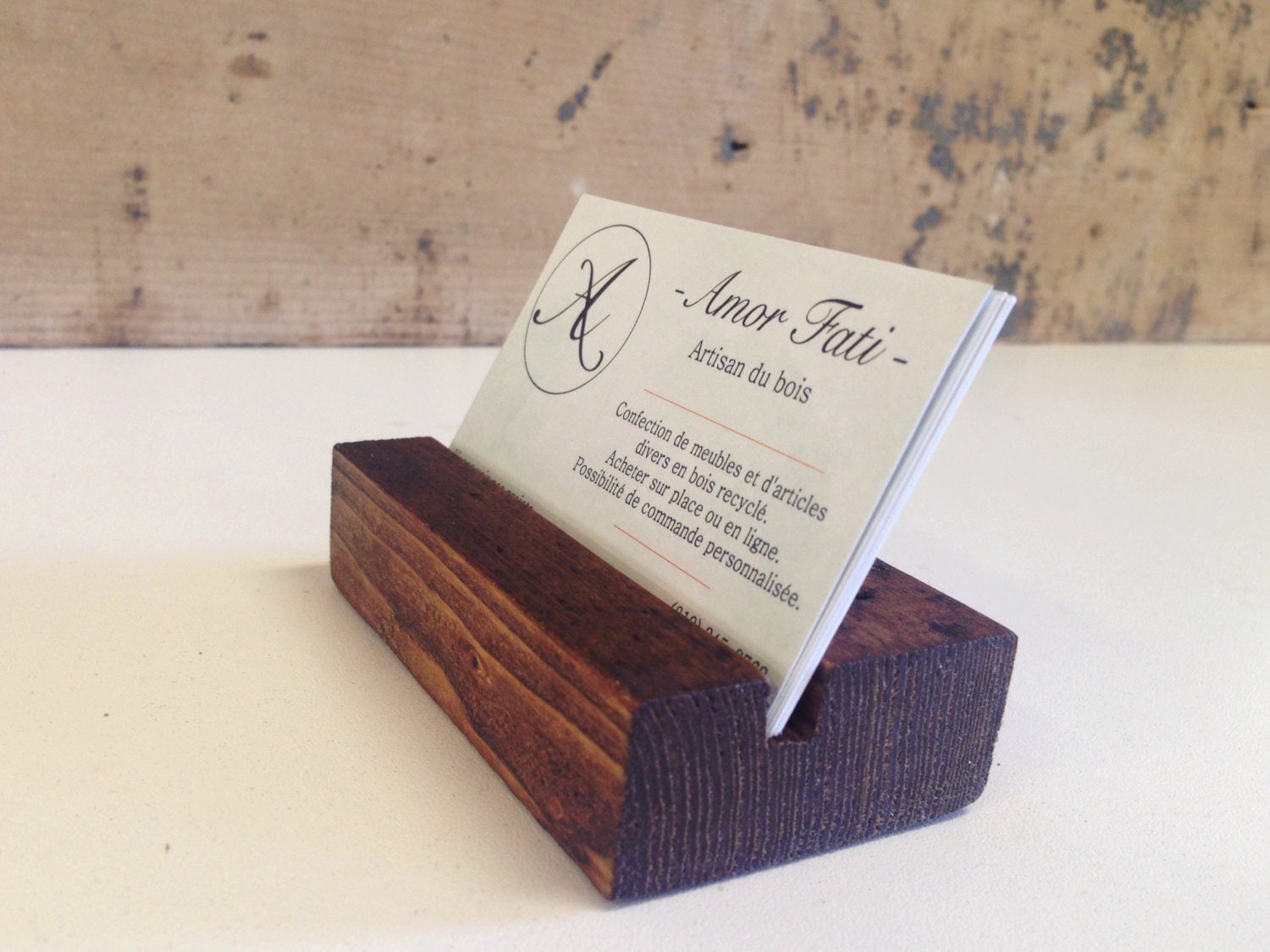 Wooden Business Card Holder. Wood Business Card Stand. Wooden