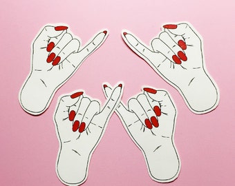 Hand stickers grunge fashion pink sticker by SHOPMOONBACON