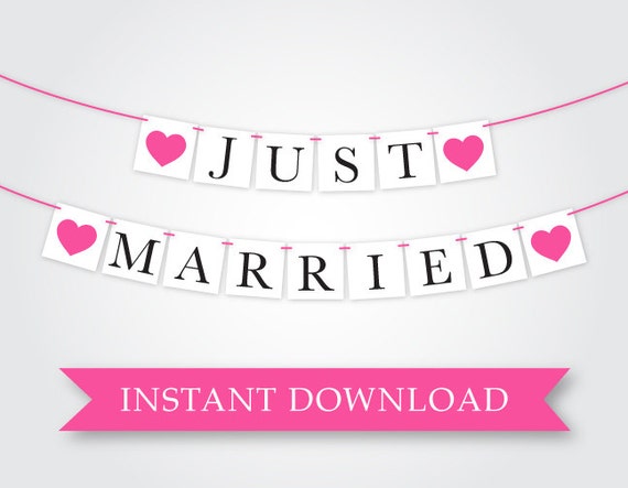 Just Married Banner Photo Prop Wedding by BridgetEubankStudio