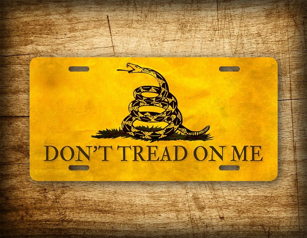 Don't Tread On Me License Plate Gadsden Flag Auto Tag Tea