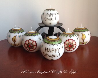 Set of 6 DIWALI Candles, Diwali Candles, Indian Festival, Diwali Gift, Diwali Decor, Diwali Decoration, Festival of Lights, Hindu Festivals