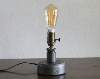 Industrial lighting,Industrial table lamp,Industrial style Edison lamp,Edison table lamp,Table lamp,Steampunk lamp,Edison bulb lamp