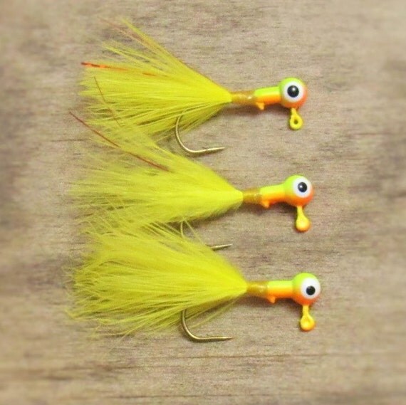 Crappie Jigs 1/32 Ounce Orange/Yellow by BearCreekFishingCo