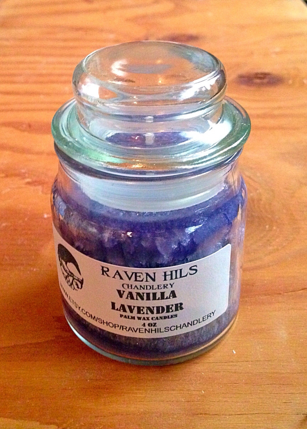 Sale Vanilla Lavender scented candle by RavenHilsChandlery