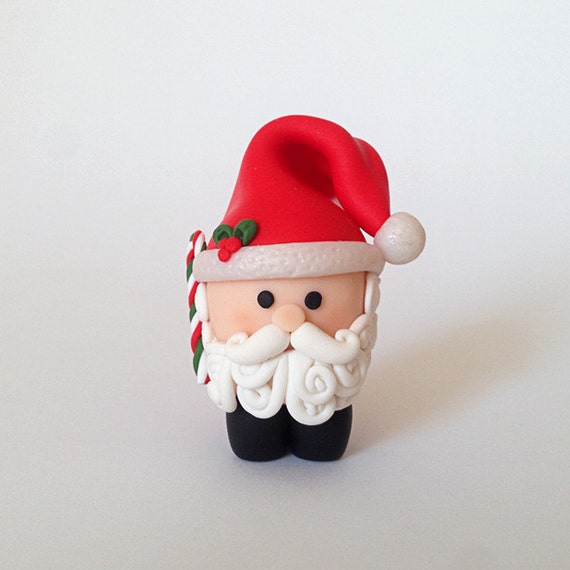 Santa Claus Figurine Polymer Clay Santa Santa Claus Totem