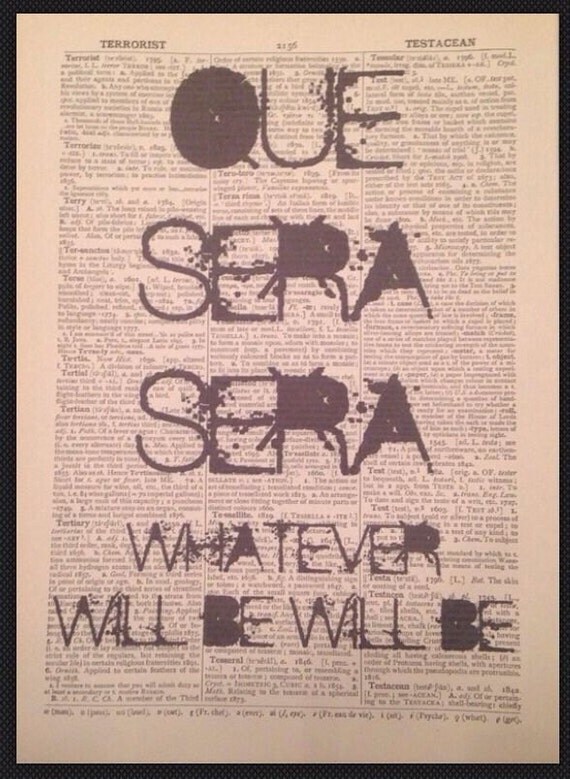 Doris day que sera sera lyrics print vintage