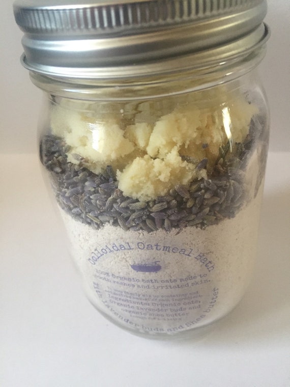 Colloidal oatmeal bath with shea butter by Rootzandflowers on Etsy