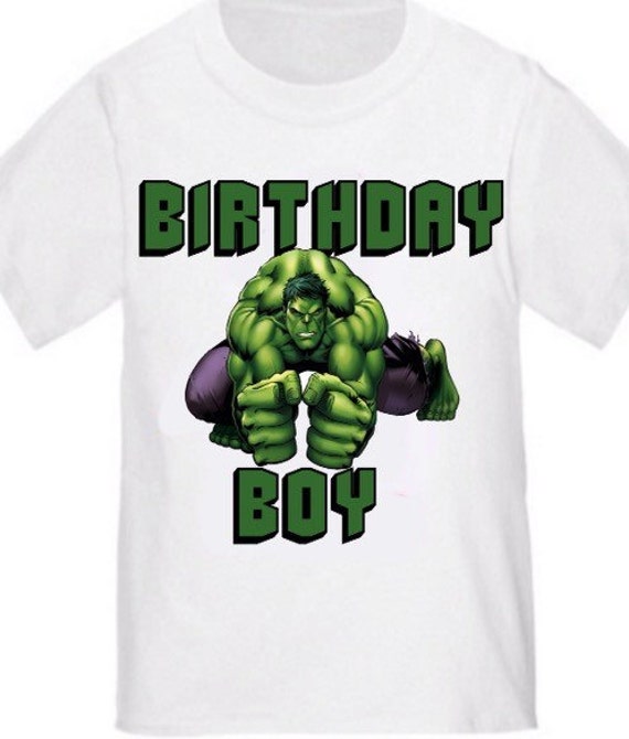 Personalized kids incredible Hulk birthday T-shirt long