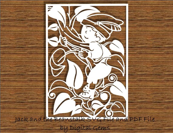 Download Jack and the Beanstalk Papercut Template and SVG by ...