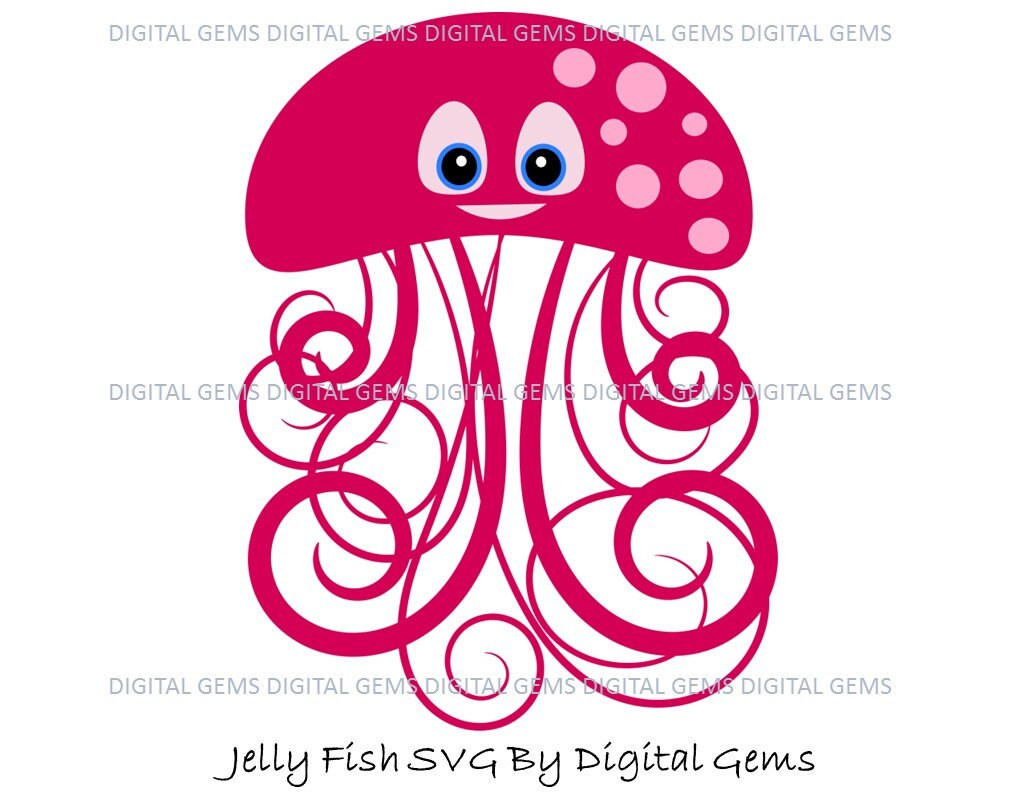 On Sale 50% Off SVG Jellyfish Cutting File For by DigitalGems