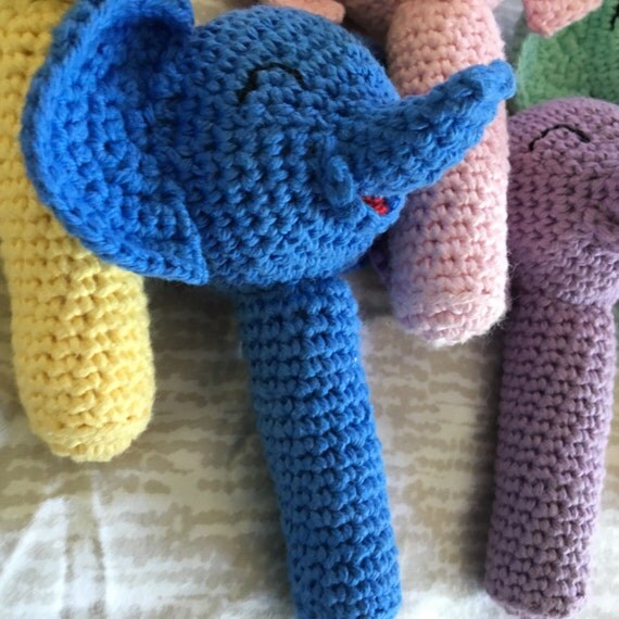 Baby Elephant Rattle by LittleMynahBird on Etsy