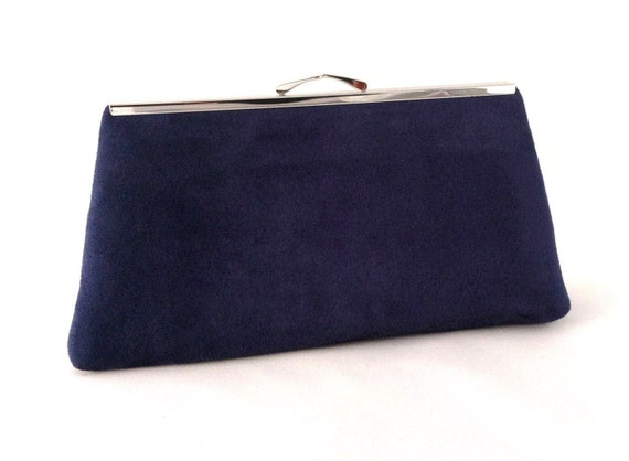 Navy Blue Suede Handbag Navy Purse