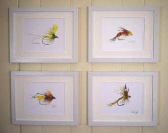Fly Fishing Watercolor Prints, Fishing Gifts, Fly Fishing Decor, Fishing Lure, Trout Flies, Fishing Fly