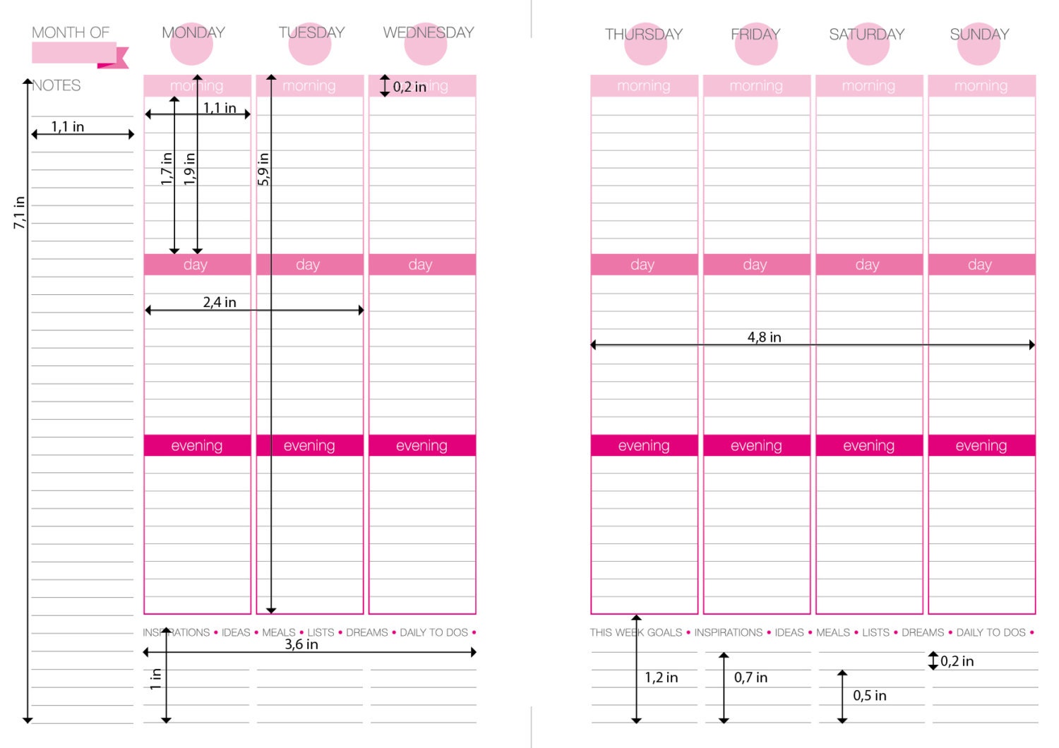 Printable planner pack erin condren style a5 size box planner