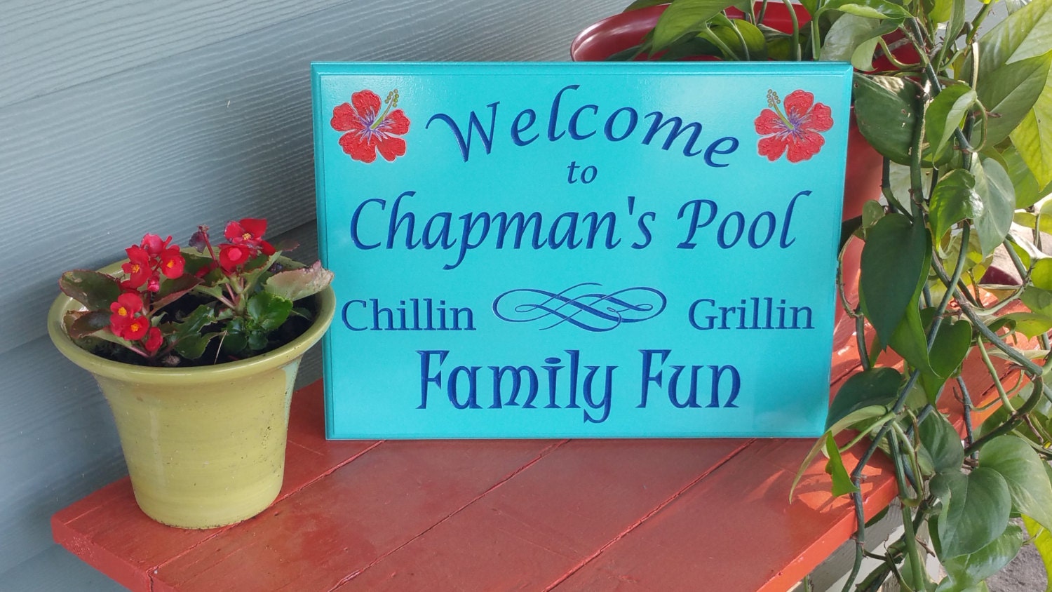 Pool Signs Custom Personalized Engraved Family Friends Yard