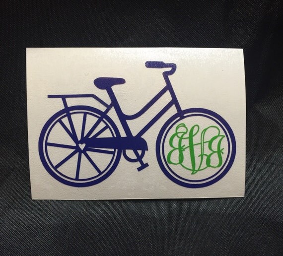 Bicycle Monogram Sticker Vinyl Decal