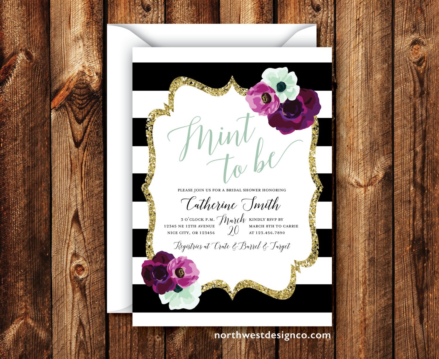 Mint To Be Bridal Shower Invitations 5