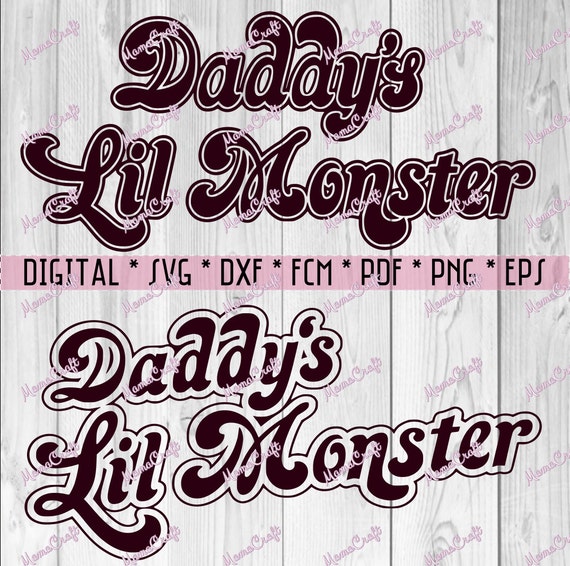 Download DADDYS LIL MONSTER Harley Quinn cutting file svg Studio fcm