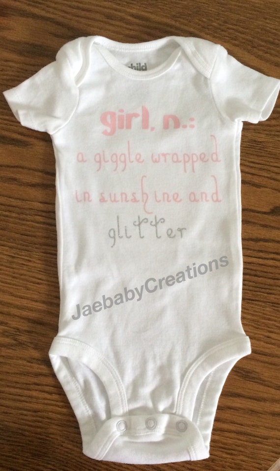 Girl bodysuit sunshine and glitter onesie girl definition